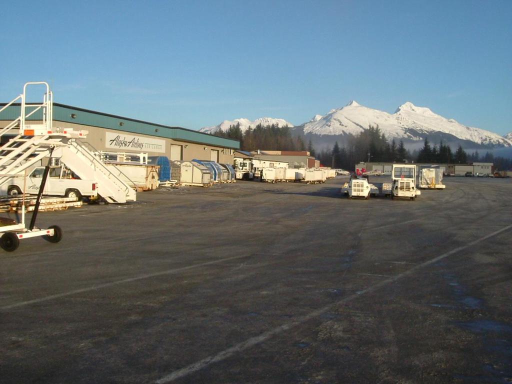 of the air cargo buildings where outbound cargo is staged prior to loading on an aircraft.