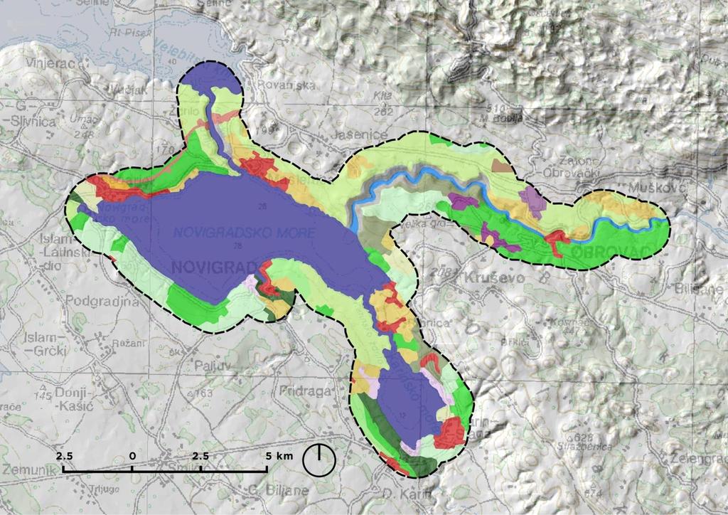 Slika 2.5-1 Karta zemljišnog pokrova i načina korištenja zemljišta na širem području obuhvata Plana prema klasifikaciji CORINE pokrova zemljišta RH (2012.