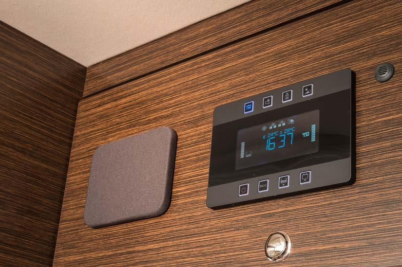 The optional high-end components are individually adjusted according to location and floor plan, delivering a rich sound for optimum listening pleasure in the motorhome.