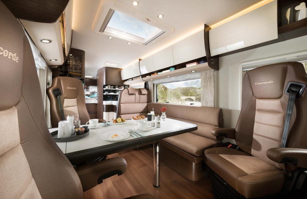 TRAVEL WELL, LIVE WELL. THE LIVING ROOM. The intelligent interior concept of the Credo offers the perfect balance of functionality and comfort.