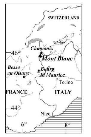 Page 3 of 7 Mt Blanc Glaciers Refuse to Shrink "Geodetic measurements carried out in 1905 and 2005 on the highest ice fields of the Mont Blanc range indicate small thickness changes and show that