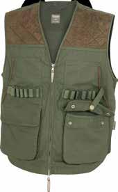 COUNTRYMAN HUNTERS VEST Heavy cotton canvas with suedlite shoulders, large zipped rear game