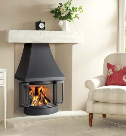 Cleanburn System Crafted from cast iron the Nordpeis NI-22 is a high efficency fireplace that can either be used as a traditional open fire, or for greater efficiency and heat output, you can