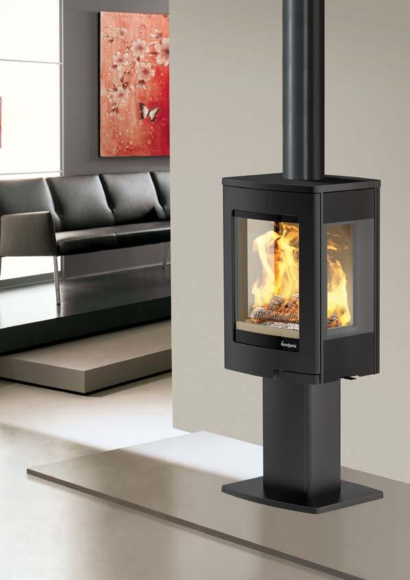 Uno 1 unrestricted flame views Uno 1 - Pedestal Base Nominal Heat Output: 4kW Heat Output Range: 3kW - 6kW Efficiency: 82%