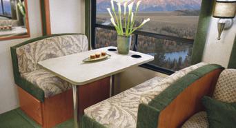 A LARGE DINETTE WINDOW is a great feature not offered by most competitors, which opens up the eating area and provides a great view of your surroundings.