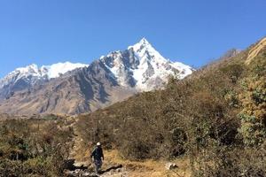 And it is amply rewarded, as we stop to take in views of snow-capped peaks of the Vilcabamba Range in every direction, with the south face of Salkantay towering above us.