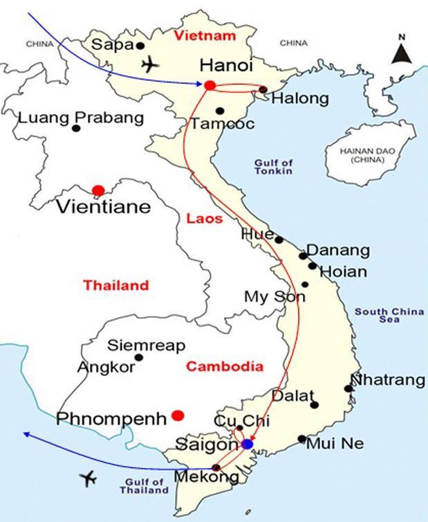 DAY 16: HANOI DEPARTURE (B) After breakfast check out at 12:00 NOON and free time. Transfer on time to the airport for our flight back home. DAY 17: Arrive in UK Flight depart early.