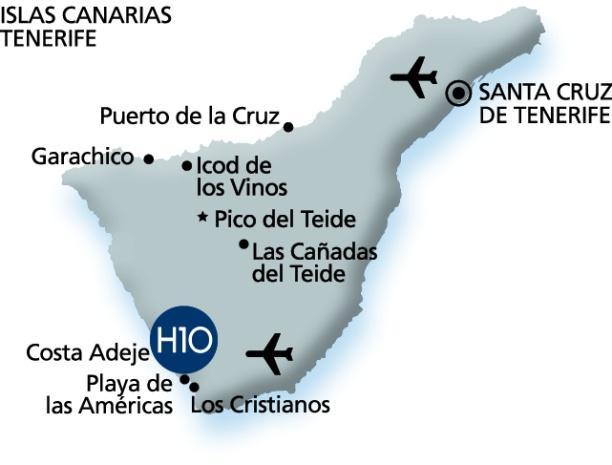 3 km from Los Cristianos Port 27 km from Tenerife South airport 32 km from the Los Gigantes cliffs 60 km from Teide National Park 82 km from Loro Park 84 km from Santa Cruz de Tenerife 85 km from