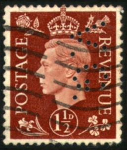 24 Australian Government Representatives in Great Britain. Agent General for Victoria, London. {Suspected only}. 1936-1939 V0710.01 Reported on G.B. ½d KEVIII, 1½d GVI Coronation, and 1½d KGVI (Dark brown).