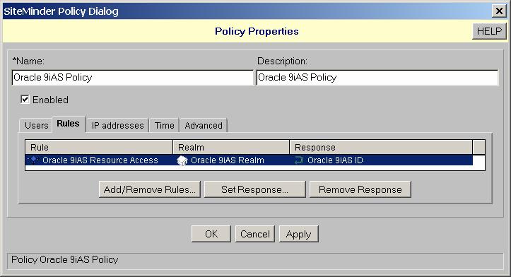 Select the Oracle AS ID response so that it is highlighted.