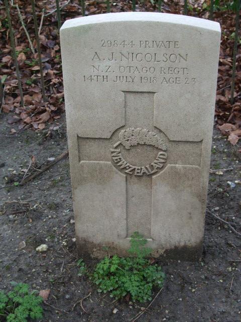 Private Archibald John Nicolson has a Commonwealth War Graves Headstone.