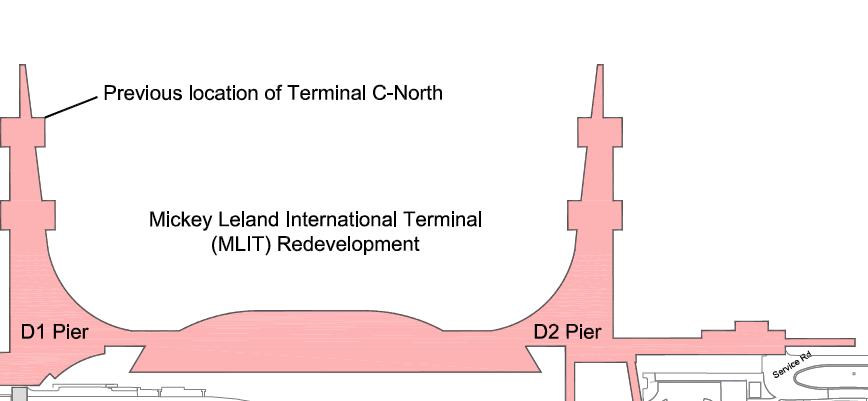 HAS s project scope includes the redevelopment of Terminal C North and Terminal D The new MLIT -- with its D1 and D2 Piers -- will be capable of handling 15 widebody aircraft Four gates will be