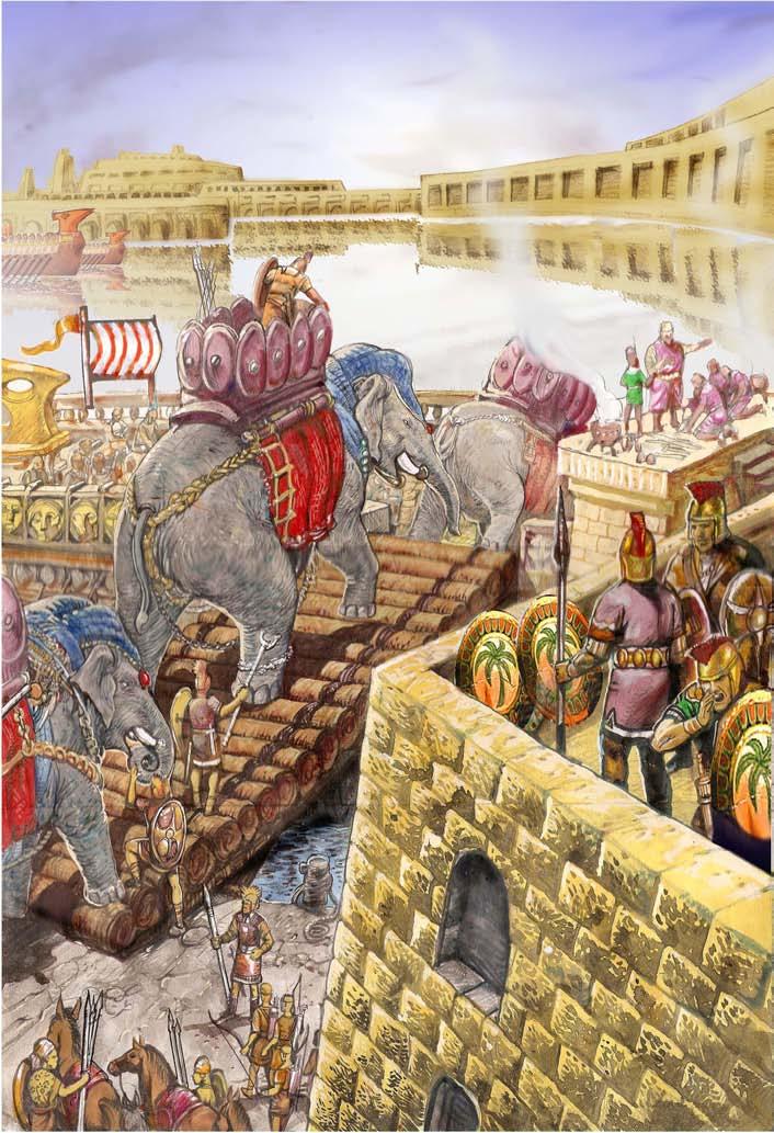 THE CARTHAGINIAN ARMY PREPARES TO INVADE ROME What details can you see in this picture?