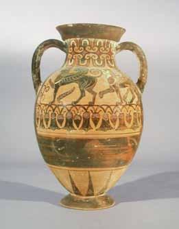 7 Black-Figure Amphora (Storage Vessel). Attributed to the Goltyr Painter. Greek, Attic (Tyrrhenian), ca. 560 B.C. Ceramic. Joseph Veach Noble Collection, purchased in part with funds donated by Mr.