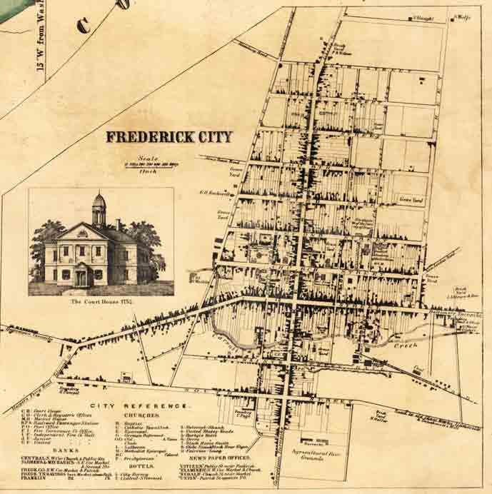 Frederick City 14 Map of Frederick County, MD 1858