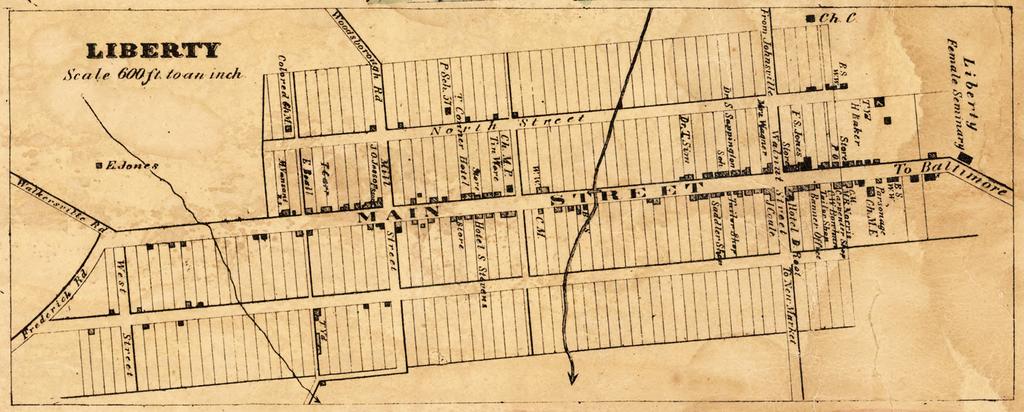 Liberty Village Map of Frederick County, MD 1858 2014