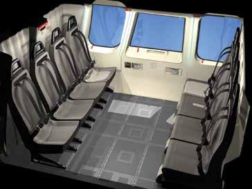 Being a Good Neighbor More Quiet Inside and Out The large, comfortable and quiet cabin can be configured for up to 12 passengers with the