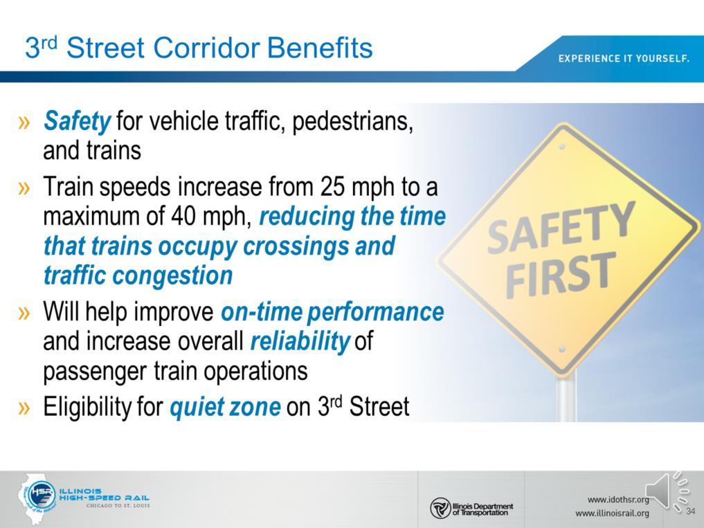 The 3 rd Street corridor improvements will upgrade the existing corridor and provide safety enhancements.