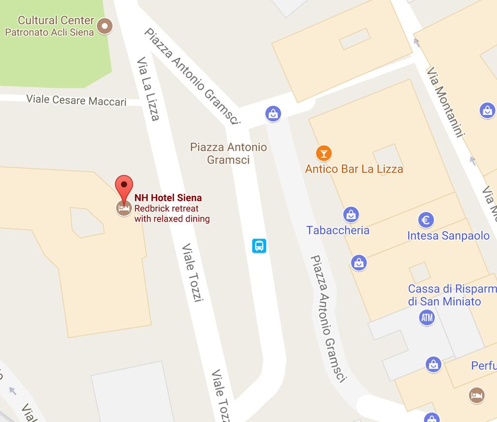 SINGING IN SIENA,17 PICK UP, DROP OFF & MEETING PLACE Pick Up Point Where: Siena - Piazza Antonio Gramsci Time: 5.00pm on Saturday the 16th September Please see location on the map below.