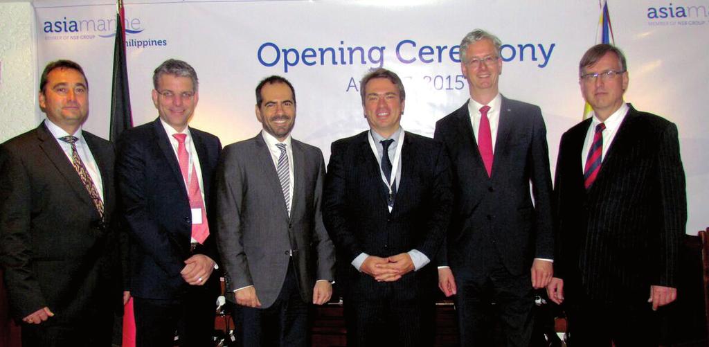 page 3 A closer look at ASIA MARINE Philippines Left to right: Mr Frank Donath (MD AMP), Mr Tim Ponath (COO NSB), Mr Andreas Hadjipetrou (MD CSM), Mr Thomas Ossowski (German Ambassador to the