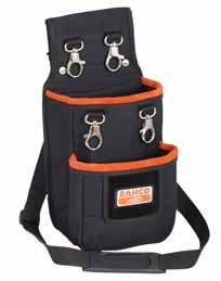 padded polyester back External pocket for socket set Make life easy and safe with pouches and belts Bahco s Pouches and Belts are