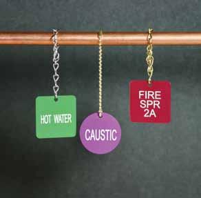 CUSTOM Anodized Aluminum Valve Tags Color-coding and high letter