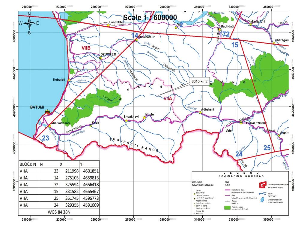 State Proposal EXPLORATION BLOCK VIIA Industry: Energy (Oil and Gas) LEPL State Agency of Oil and Gas Ministry of Energy of Georgia Description of the project: Brief background, loca on: The total