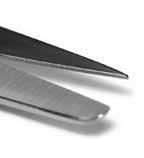 Tungsten carbide scissors last almost two times longer than stainless steel, and needle holder tips can be made with a pyramid cross pattern that holds suture needles much more securely.