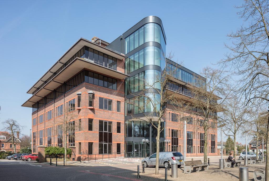 London Square comprises three headquarters office buildings set around an attractive square with lawned areas and a wooded margin.
