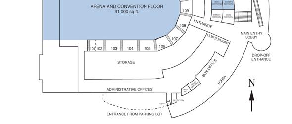 The iwireless Center also contains an arena for concerts, sporting events, family shows, trade shows, and banquets. The lobby can be used for receptions.