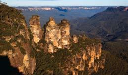 Mystical Blue Mountains > HIKE THE BLUE MOUNTAIN BUSH TRAILS > SEE NATIVE BIRDS AND WILDLIFE > VENTURE to the Wentworth Falls > VIEW THE FAMOUS THREE SISTERS > CLIMB THE FUBER STAIRS > KATOOMBA