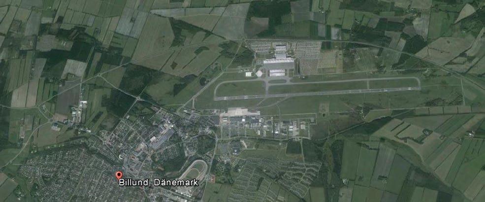 Billund Airport is located close to the city of Billund Location of Billund Airport Some residential areas in the north-western part of the city are affected especially by noise from aircraft
