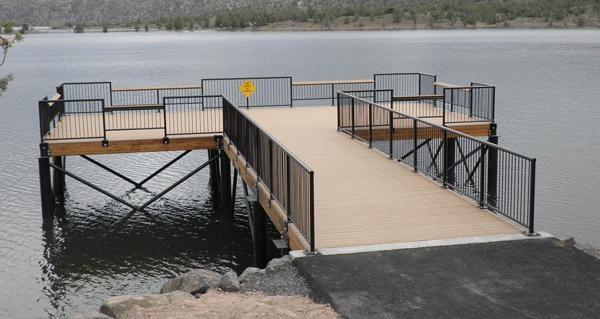 Fishing piers and platforms Accessible routes serving floating piers/platforms Design gangway to 1:12 OR provide up to a 30 ft.