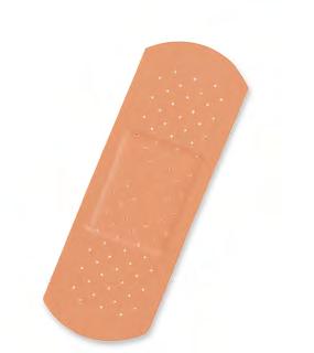Bandages CURAD plastic adhesive bandages are constructed with PVC-free durable polyethylene and perforated for breathability.