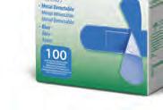 Flex-Fabric Detectable Adhesive Bandages, Woven Blue Cloth, Sterile