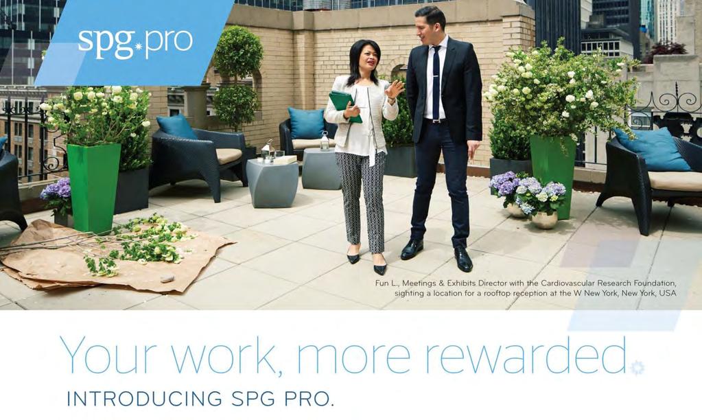 With SPG Pro, travel professionals, executive assistants and meeting planners can earn Starpoints and elite