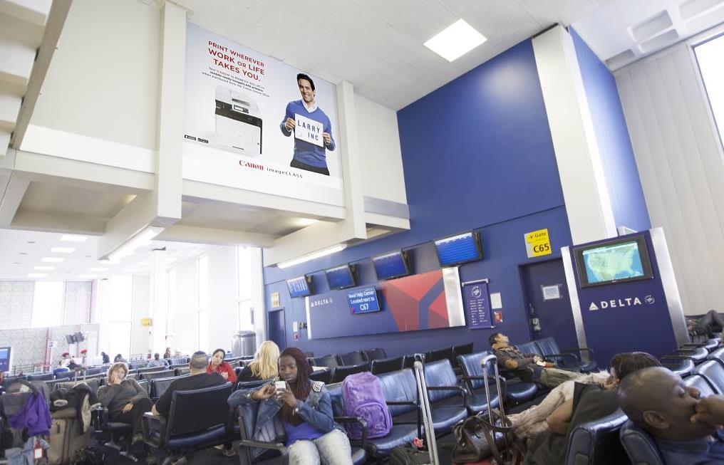 JFK Airport Terminal 2 Wall Wrap 2 Units Product type: Wall Wrap Site Number: 2833 Target: Departing passengers Airlines: Delta Airlines Product Features Commercial Details Overhead Wall