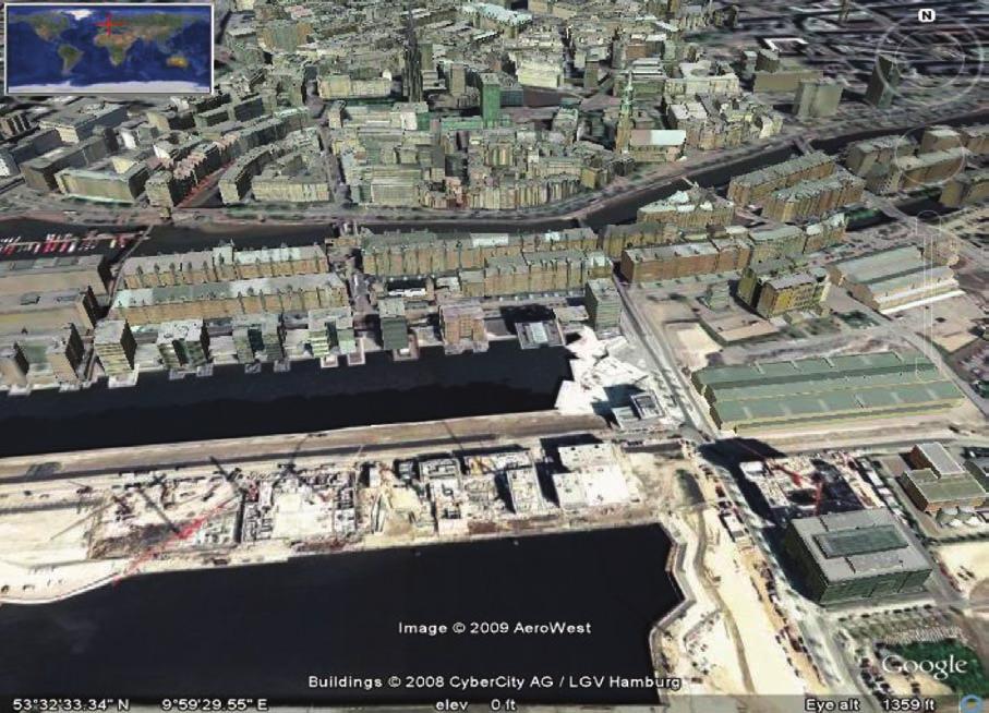250 Александар Илић (239 _ 255) GIJC SASA FСлика 3. 3D приказ Хамбурга (http://earth.google.com) снимка (суперимпозиција). Сви ови производи и услуге компаније Гугл Инц.