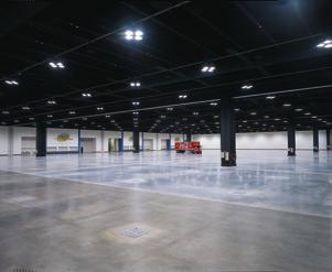 provides access to electricity, compressed air, water and drainage. is designed to offer its own food concession service. Exhibit halls SPECIFICATIONS Total Area: 151,200 sq. ft.