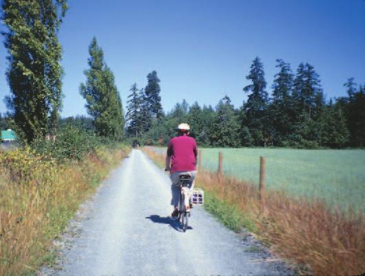 through the farmland of the Saanich eninsula to Sidney. Stop to explore Island View Beach Regional ark on the way.