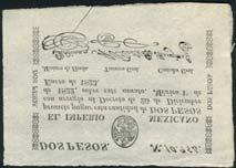 THE ANDEAN COLLECTION OF SOUTH AND CENTRAL AMERICAN BANKNOTES 341 El Imperio Mexicano, Distrto Federal, 1 peso, 1823, serial number 10994 and 46337, black text on parchment paper, arms at top centre,