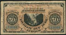 handstamp at left (Pick S241), very good, very attractive and rare US$1,000-1,500 372 Banco Nacional del Peru, 20 centavos (2)