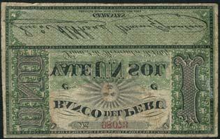 THE ANDEAN COLLECTION OF SOUTH AND CENTRAL AMERICAN BANKNOTES 380 Banco del Peru, 1 sol, 2 November 1864,