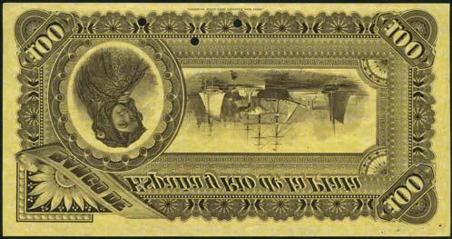 January 12, 2018 - NEW YORK 399 Banco de Espana y Rio de la Plata, Montevideo, specimen 100 pesos, 1 January