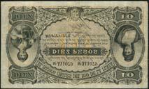 THE ANDEAN COLLECTION OF SOUTH AND CENTRAL AMERICAN BANKNOTES 400 Banco Ingles del Rio de la Plata, Montevideo, 10 pesos (2), 1 May 1885, serial numbers A11079 and A40301, black