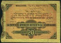 January 12, 2018 - NEW YORK 406 Banco Italo-Oriental, Montevideo, specimen 100 pesos, 10 June 1889, no serial numbers, black on green and yellow