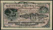 about very fine, second fine (3) US$150-200 429 Banco Nacional, Uruguay, 10 centesimos (6), 1887, black on pale blue underprint, cattle