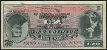 January 12, 2018 - NEW YORK 100 El Banco Francisco Argandona, 1 boliviano, I January 1898, serial number V91962, 1 boliviano (2), 1 January 1909, prefixes DD and EE, black, pink and pale blue,