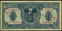 Republica dos Estados Unidos do Brasil, 1 mil reis (6), ND (1921), Estampa 12A, red serial numbers, blue and pale green, Campista at centre, reverse blue, also 1 mil reis (4), ND (1923), red serial