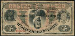 left, arms at right (Pick S331), original good fine, scarce US$400-500 185 Banco Nacional de Chile, 1 peso, 3 January 1886,